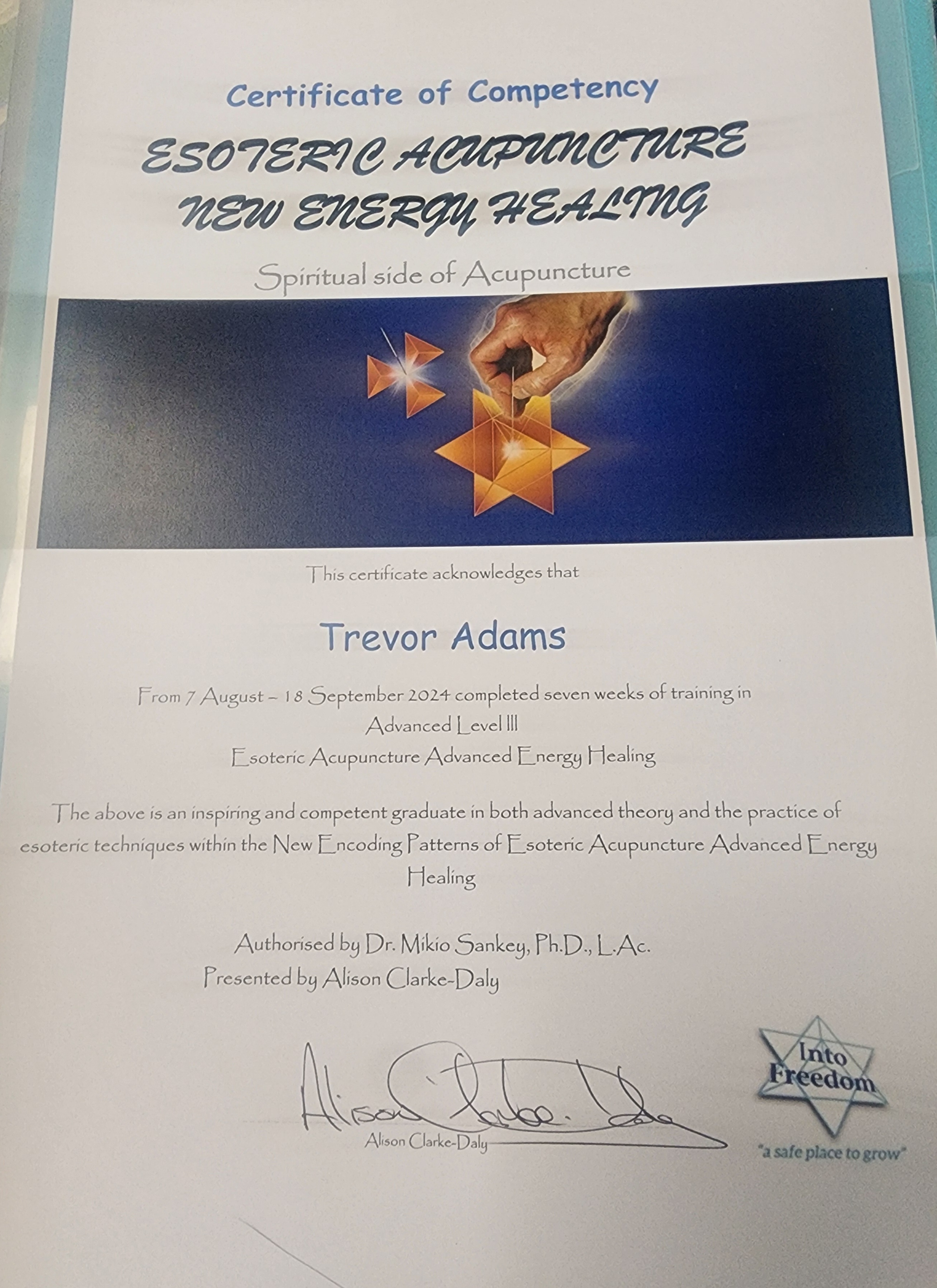 Esoteric Acutherapy Advanced Level Certification